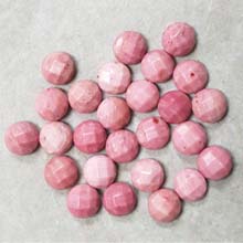 08MM FACETED ROUND CABOCHON NEW RHODONITE(10PCS/BAG)